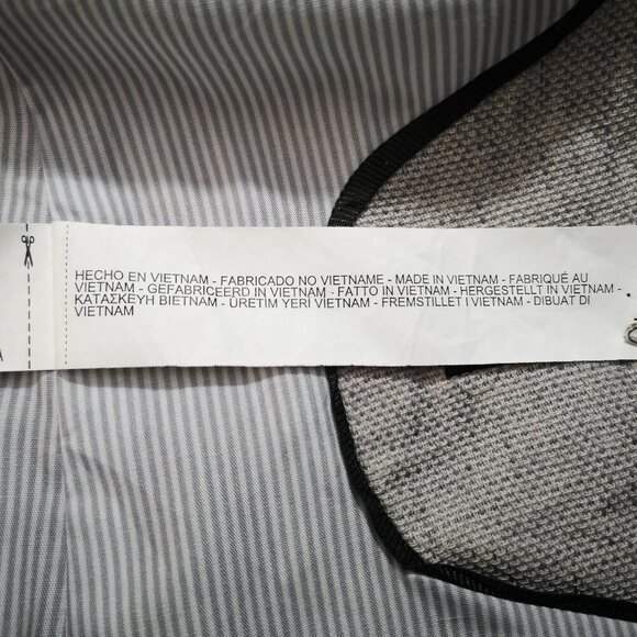 Zara Basics Collection Ladies Size 4 Grey & Beige Lined Tab Collar Blazer - Picture 7 of 11